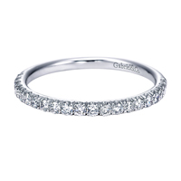 14k White Gold Contemporary Style Straight Wedding Band Diamond